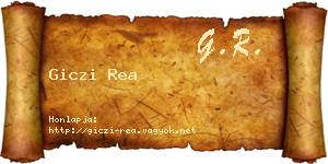 Giczi Rea névjegykártya